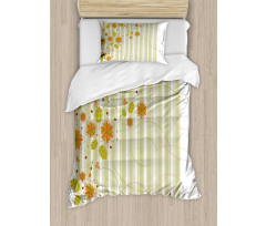 Retro Swirled Flowers Duvet Cover Set