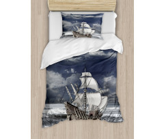 Caribbean Pirates Ship Duvet Cover Set