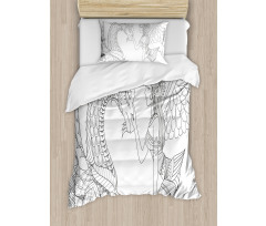 Fairy Woman and Dragon Duvet Cover Set