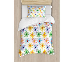 Watercolor Flowers Art Duvet Cover Set