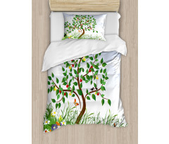 Cartoon Garden Colorful Duvet Cover Set