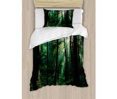 Sunset in Woods Trees Duvet Cover Set