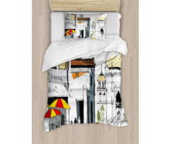 Old Singapore Cityscape Duvet Cover Set