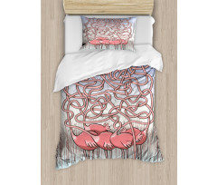 Flamingos Maze Game Joy Duvet Cover Set