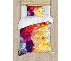 Abstract Colorful Natural Duvet Cover Set