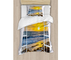 Open Window Sunrise Sea Duvet Cover Set