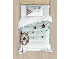 Dandelion Doves Bloom Duvet Cover Set