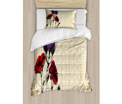 Flower Petals Grunge Duvet Cover Set