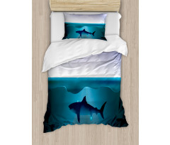 Wild Sharks in Sea Duvet Cover Set