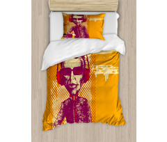 Grotesque Man Headphones Duvet Cover Set