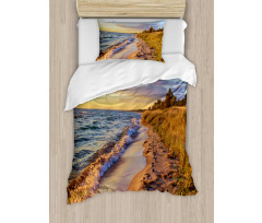 Sandy Calm Beach Sunset Duvet Cover Set