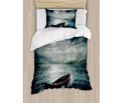 Boat in Ocean Duvet Cover Set