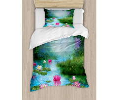 Fantasy Pond Water Lily Duvet Cover Set