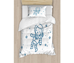 Astronaut Cat in Space Duvet Cover Set