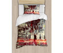 Gloomy City Streets Duvet Cover Set