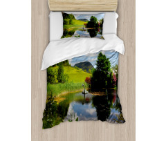 Lake by Meadow Rural Duvet Cover Set