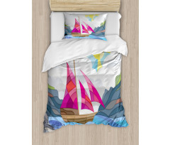 Sun Sail Boat Vitray Duvet Cover Set