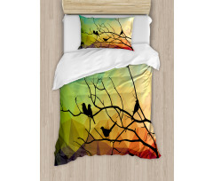 Abstract Bird and Branch Duvet Cover Set