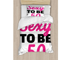 Being 50 Themed Text Duvet Cover Set