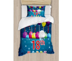 18 Birthday Balloons Duvet Cover Set