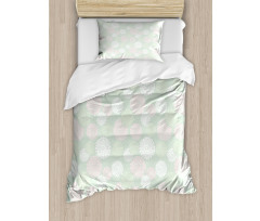 Pastel Dahlia Blossoms Duvet Cover Set