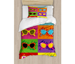 Colorful Pop Sunglasses Duvet Cover Set