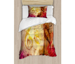 Colorful Notes Composition Duvet Cover Set