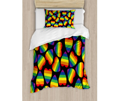 Hearts Gay Pride Flag Duvet Cover Set