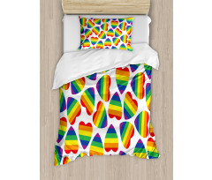 Colorful Heart Duvet Cover Set