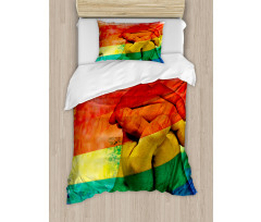 Gay Couple Holding Hands Duvet Cover Set