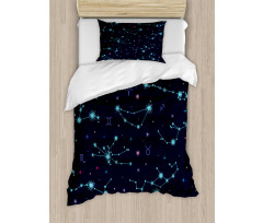 Horoscope Sign Dots Duvet Cover Set