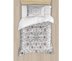 Flower Swirls Doily Style Duvet Cover Set