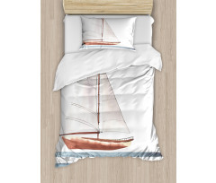 Sailing Theme Boat Waves Duvet Cover Set