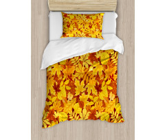 Shady Fall Oak Maple Leaf Duvet Cover Set