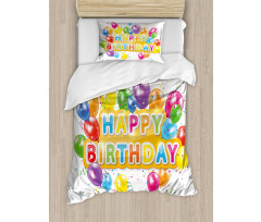 Vivid Birthday Balloon Duvet Cover Set