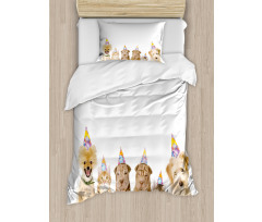 Dogs Cats at a Party Duvet Cover Set