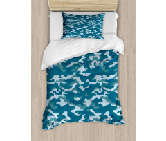 Camouflage Oceanic Colors Duvet Cover Set