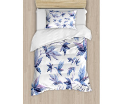 Watercolored Tree Leaves Duvet Cover Set