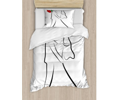 Silhouette Couple Duvet Cover Set