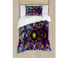 Grunge Futuristic Mandala Duvet Cover Set