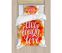 Cheerful Phrase Duvet Cover Set