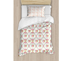 Curvy Borders Roses Duvet Cover Set