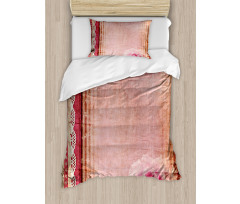 Vintage Frame Roses Duvet Cover Set