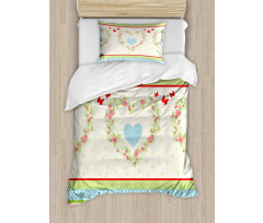 Country Rose Hearts Duvet Cover Set