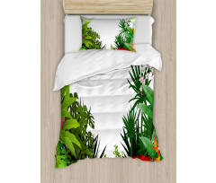 Hibiscus Anthurium Leaves Duvet Cover Set