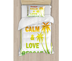 Keep Calm Words Reggae Duvet Cover Set