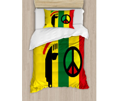 Reggae Music Peace Duvet Cover Set