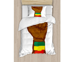 Ethiopian Flag Colors Duvet Cover Set