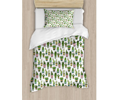 Succulent Doodle Pots Duvet Cover Set