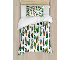 Spiked Cacti Pots Art Duvet Cover Set